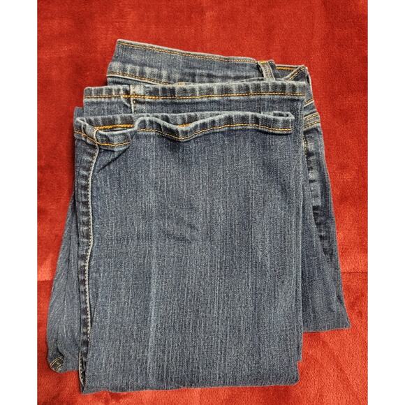 Old Navy Blue Stone Washed Curvy Mid Rise Denim Jeans 10 Lightweight Belt Loops - Picture 1 of 7